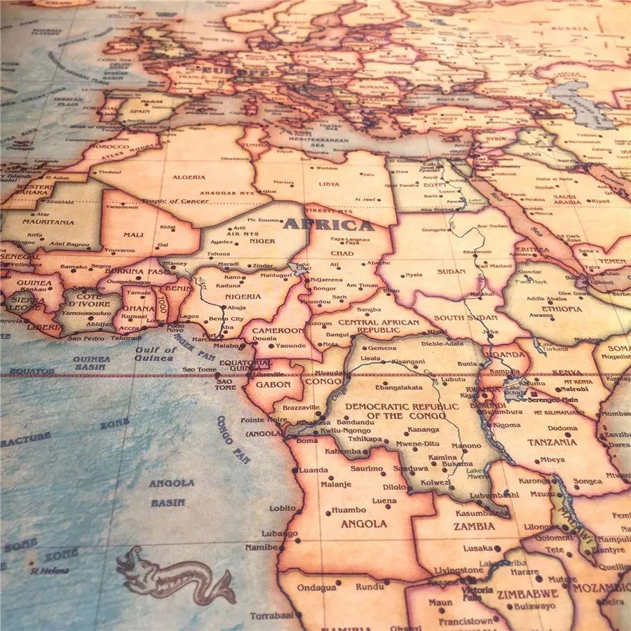 world map large size vintage posters adornment retro print paper wall stickers posters world for wall pictures maps in wall stickers from home garden on
