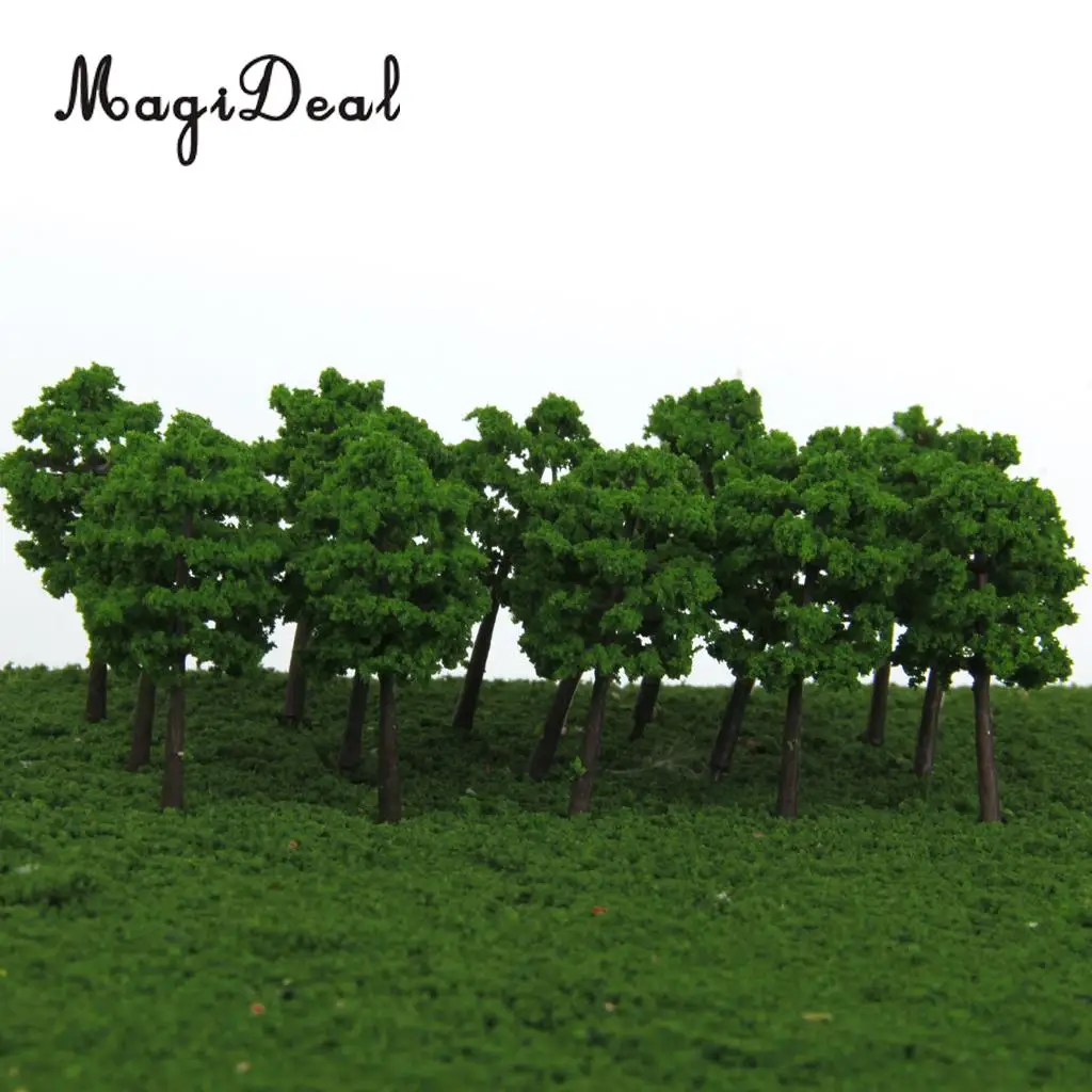 

MagiDeal 40Pcs/Lot 1/250 Scale Plastic Model Trees Train Track Street Railroad Scenery Scene for Garden Courtyard Landscape 5cm