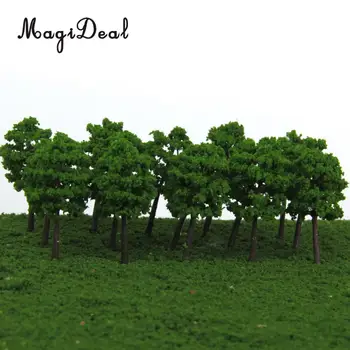 

MagiDeal 40Pcs/Lot 1/250 Scale Plastic Model Trees Train Track Street Railroad Scenery Scene for Garden Courtyard Landscape 5cm