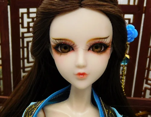 Первоклассная голова куклы для макияжа/3D глаза настоящие ресницы ручной рисунок длинные волосы голова аксессуары DIY для Xinyi OB белая кожа кукла - Цвет: DB0435