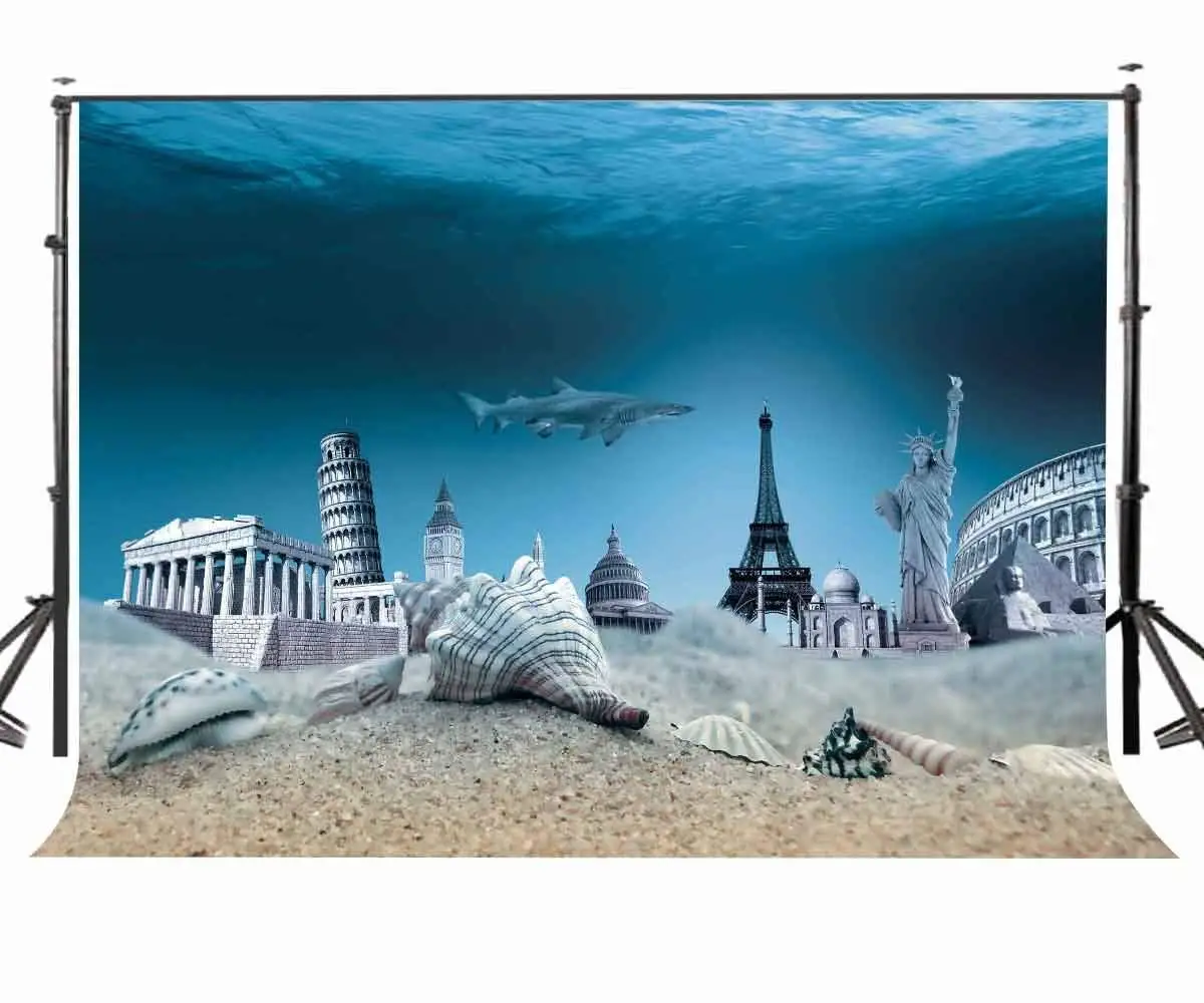 

150x220cm Amazing Undersea View Backdrop Famous European Style Landscapes Photography Background