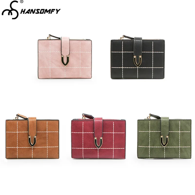 

Women's wallet 2018 new personality students multi-function two folding short paragraph female wallet card holder coins purse