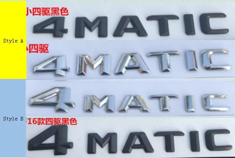 

50pcs New Car Styling 4Matic 3D Black Silver Rear Boot Badge Emblem LOGO
