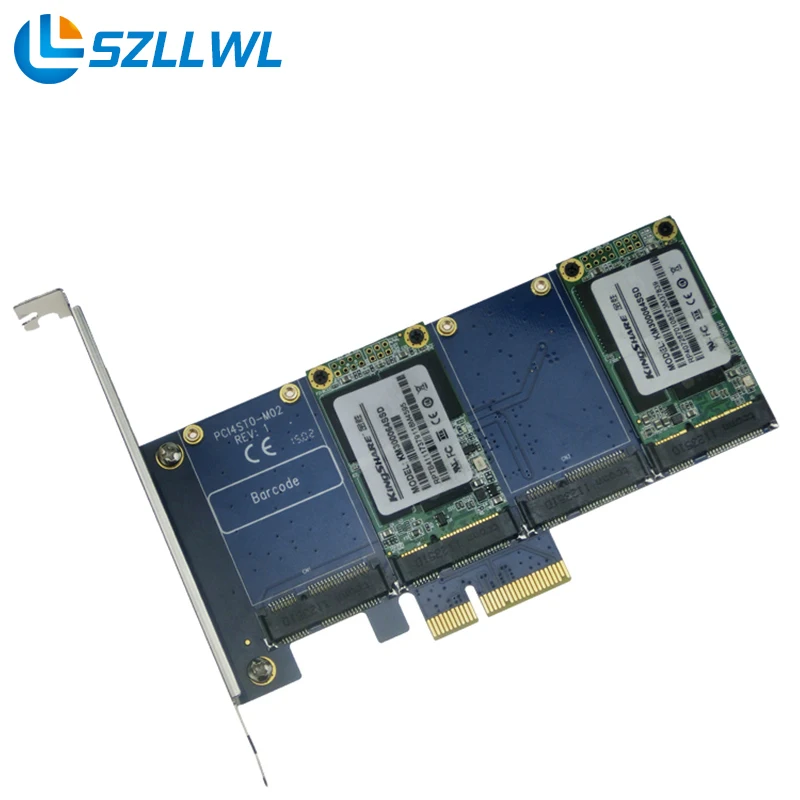 PCI-e to mSATA expansion cards PCIe to 4 port MSATA solid state hard drive adapter card RAID card PCI-e to mSATA expansion cards PCIe to 4 port MSATA solid state hard drive adapter card RAID card