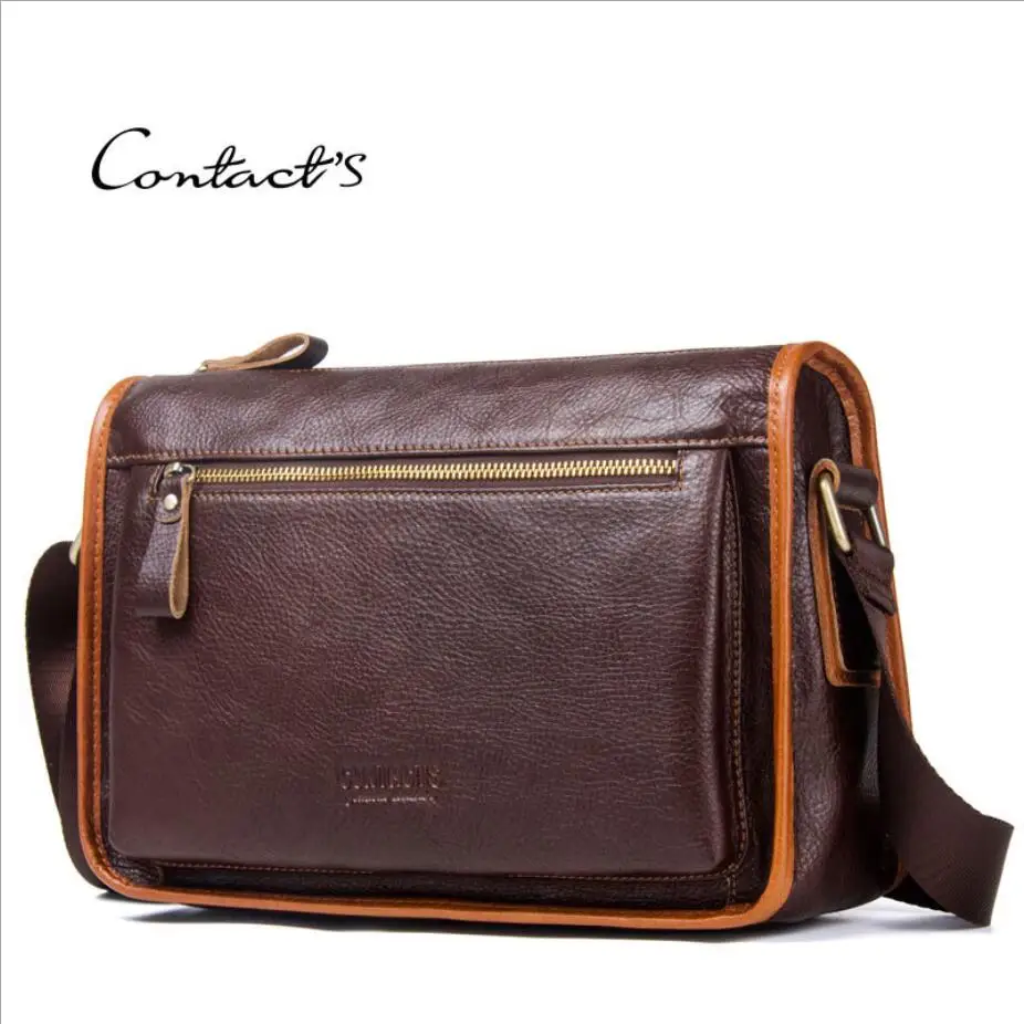 

New High Quality Men's Messenger Bag Casual Genuine Leather Men Shoulder Satchel Male Fashion Multi-function Crossbody Bags