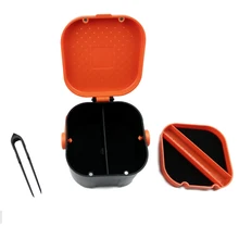 2 отсека рыболовная коробка 12*11*7,5 см пластиковая червь земляной приманки приманка для ловли карпа рыболовные снасти коробка аксессуары