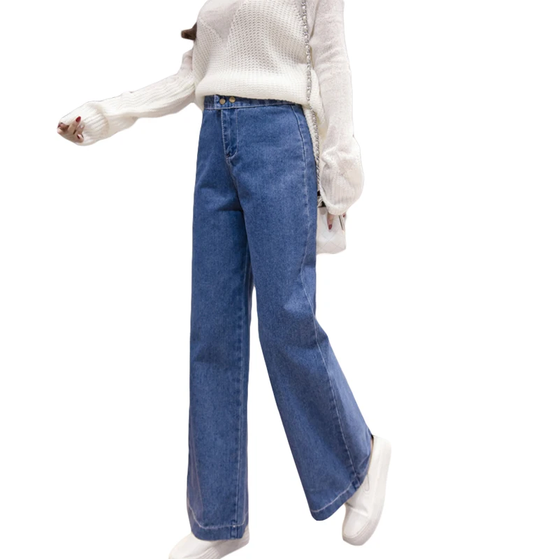 2018 New Spring Autumn Girls Fashion Loose Denim Wide Leg