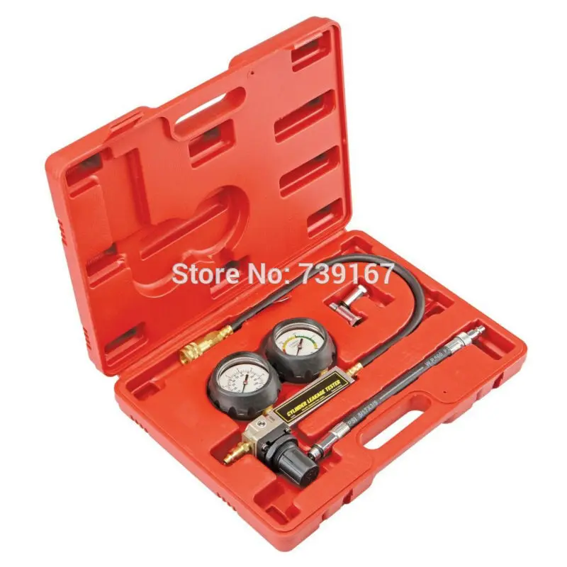 TU-21 Petrol Engine Cylinder Compression Leak Detector Tester Gauge Tool Kit ST0199
