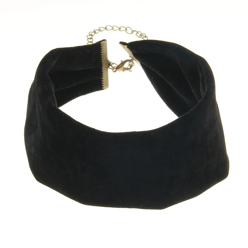 7 Colors Fashion Punk  Wide Plain Velvet Collar Choker Necklace Women Multicolor Gothic Basic Black Rope Necklaces Jewelry 5cm