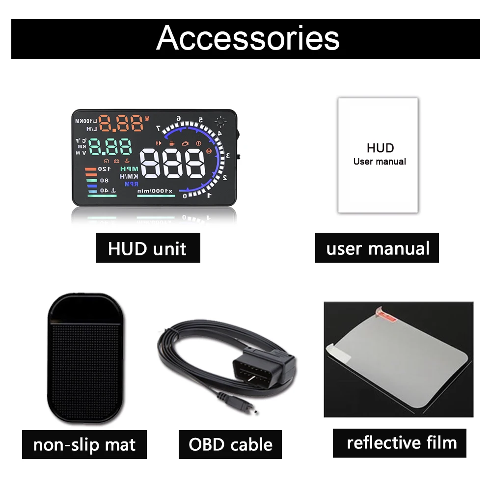 5.5 дюймовый A8 Автомобильный OBD2 HUD Дисплей с индикатором скорости предупреждение