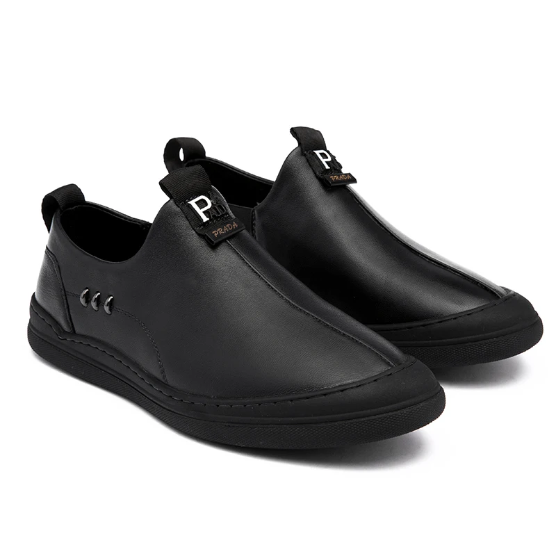 

Cow Leather Shoe Men Spring Autumn Men Shoes Casual Black Male Leather Brown Slip On Shoes Men Leather Man Loafers Flat Shoes