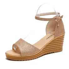 Women Sandals Summer New Women Shoes Wedges Sandals Gold Female Open Toe High Heels Non-slip Thick Sole Shoes Students Flats Women Sandals Summer New Women Shoes Wedges Sandals Gold Female Open Toe High Heels Non-slip Thick Sole Shoes Students Flats