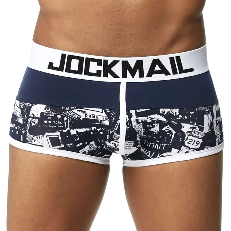 JOCKMAIL, модное сексуальное нижнее белье для мужчин, милый мультяшный принт, мужские боксеры, удобные трусики, мягкие дышащие мужские трусы