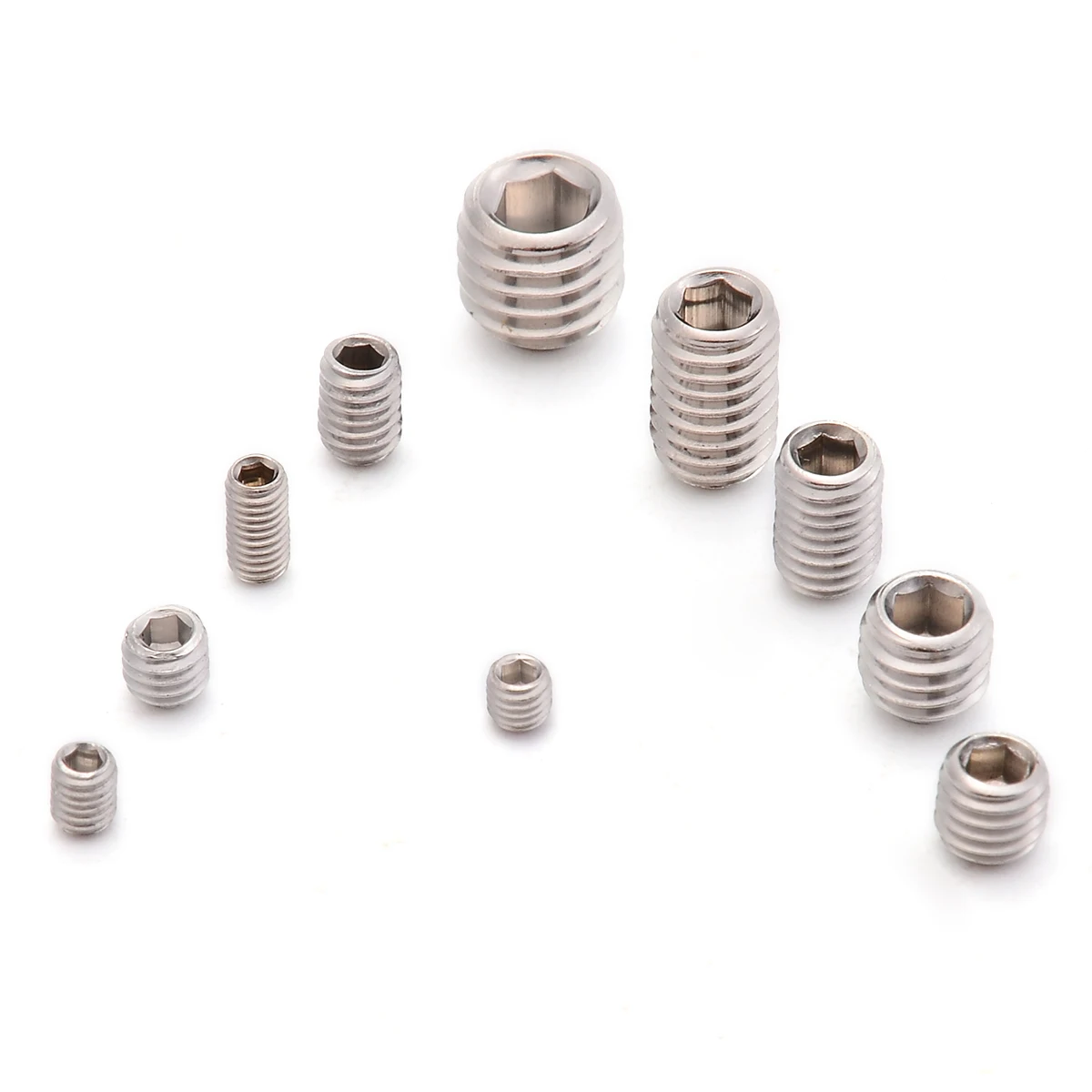 

200pcs M3 M4 M5 M6 M8 Stainless Steel Hex Socket Set Screws Assortment Kit Mayitr Hardware Accessories For DIY Machinery Repair