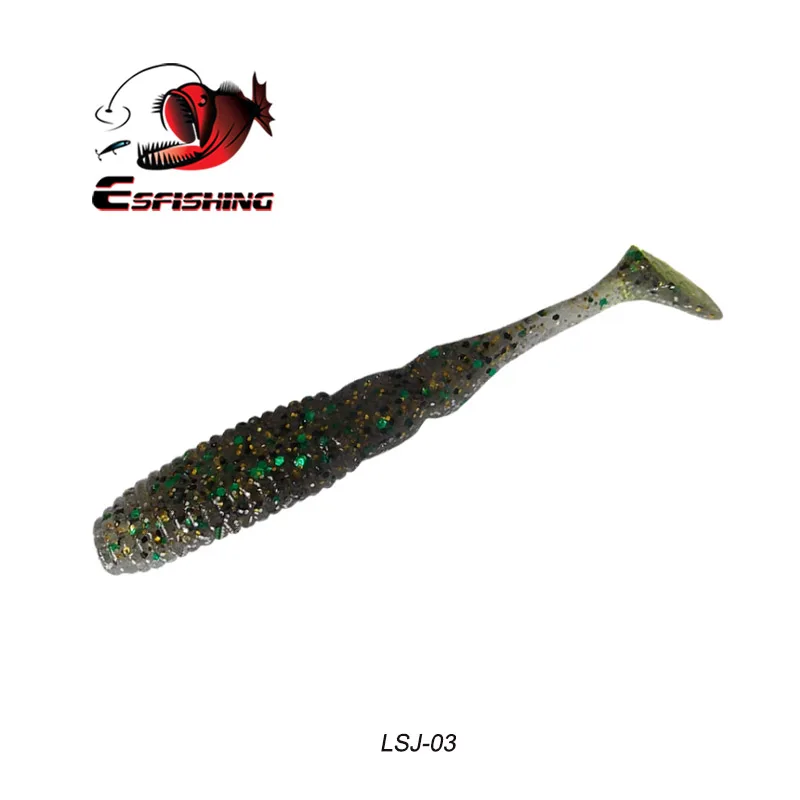 Pesca Рыболовная Приманка Мягкая силиконовая 8 шт. 7,5 см/4,6 г Esfishing Ammonite Shad " кренкбейт Карп Снасти для ловли форели зеленый Спиннер - Цвет: JSJ03