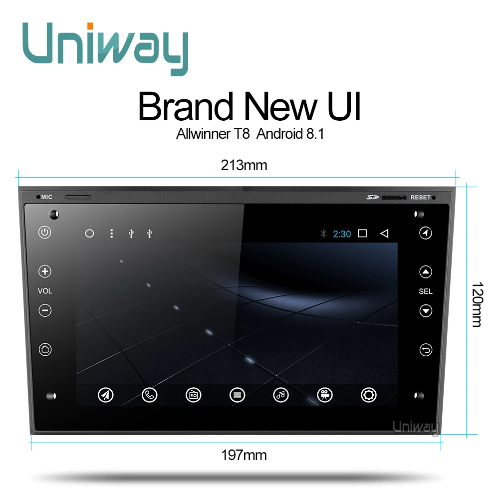 Flash Deal uniway AOB7071 2G+32G android 8.1  car dvd for Opel Meriva Antara Zafira Veda Agila Corsa Vectra Astra H 2006 2007 2008 200 1