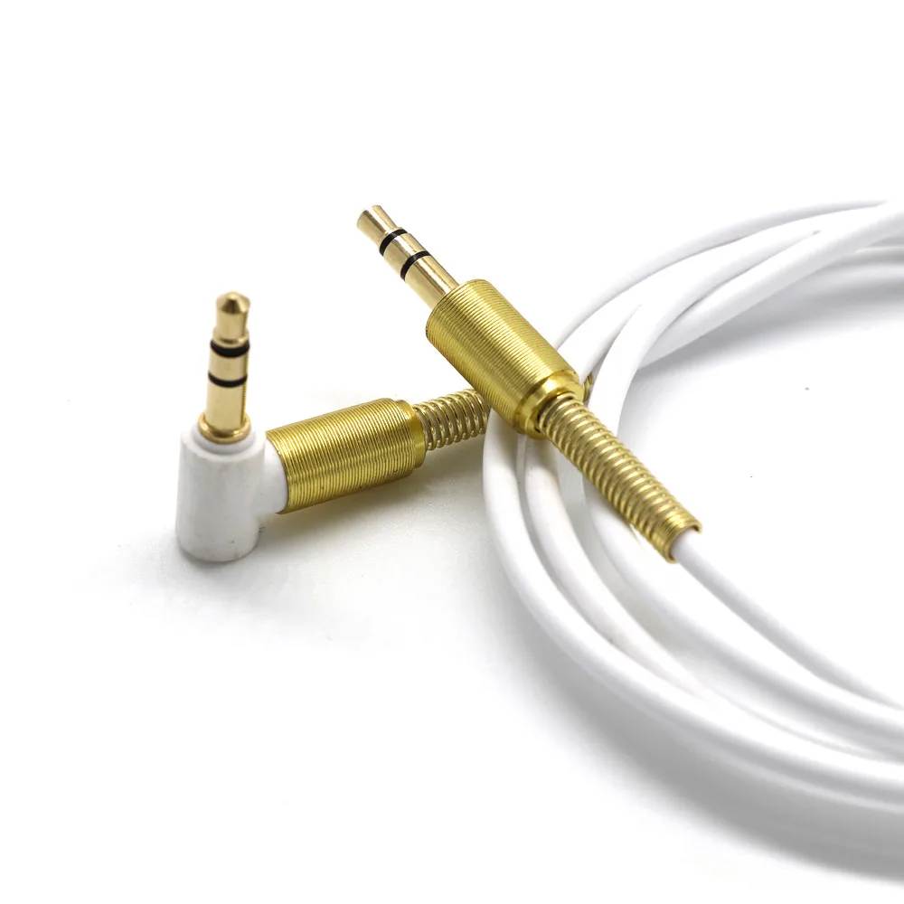 3.5mm Jack Elbow Male to Male Stereo Headphone Car Aux Audio Extension Cable (1)