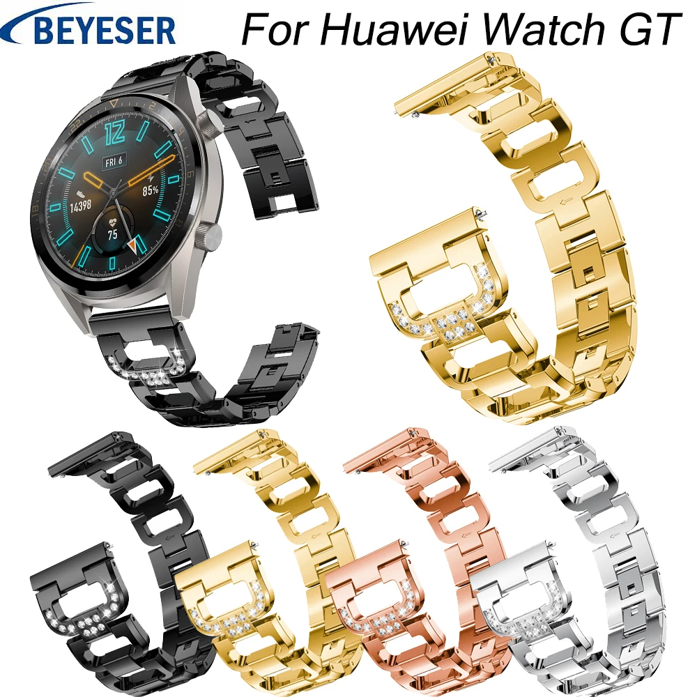 22 мм для Huawei Watch GT Нержавеющая сталь ремешок часов металлический Samsung galaxy watch 46