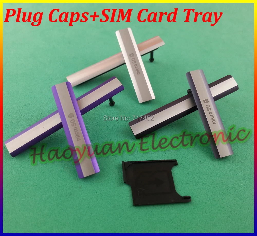 

3pc/set Original Case For Sony Xperia Z2 L50W D6503 USB Charging+Micro SD Card Port Plug Case Block Cover+SIM Tray Holder