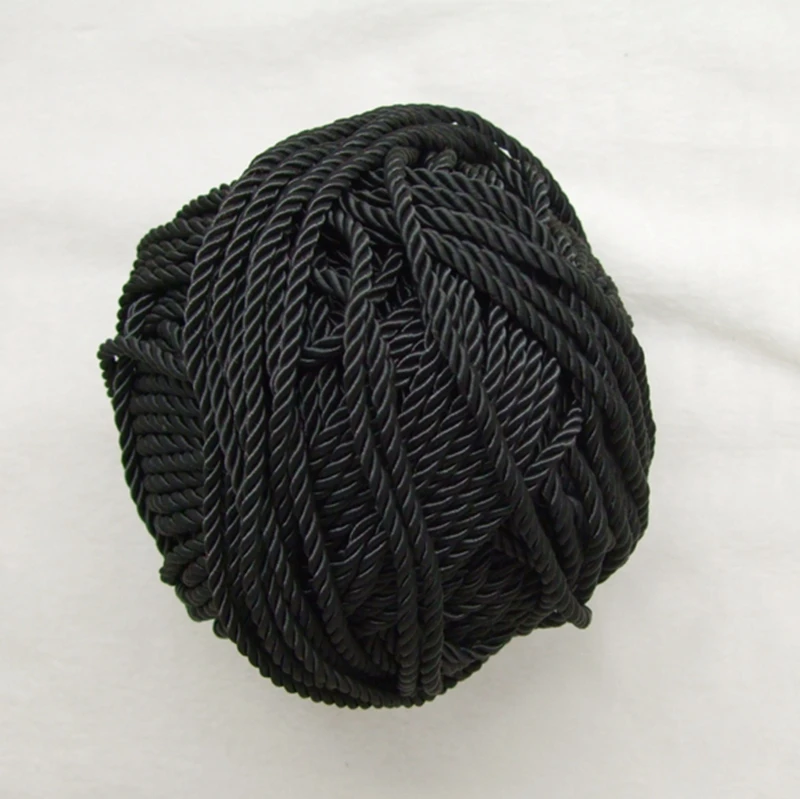 

10Mtrs/Lot Vintage twisted Rayon 10mtrs/Lot 3mm Cord black color dyeable cording
