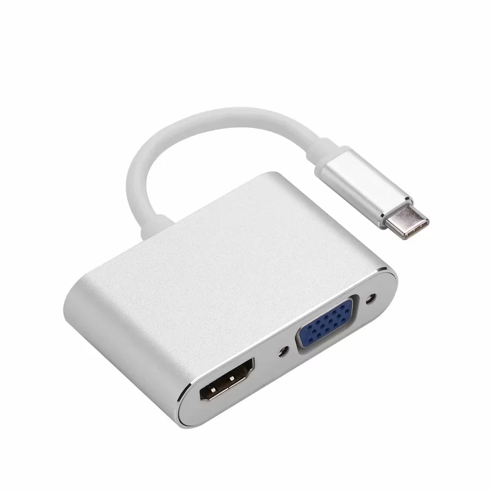 USB C адаптер HDMI VGA Тип кабель портом Thunderbolt 3 для MacBook samsung S10/S9/S8 huawei Коврики 20/10 P20 Pro