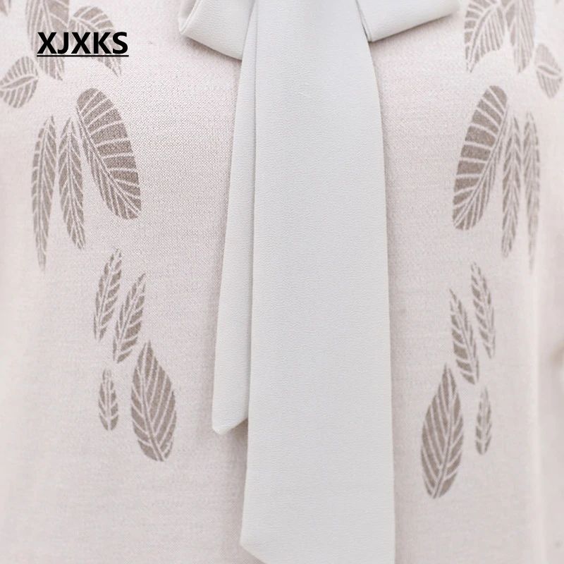 XJXKS Blusa Feminina 2020 на весну и лето топы со Размеры трикотаж подарок матери шифоновая