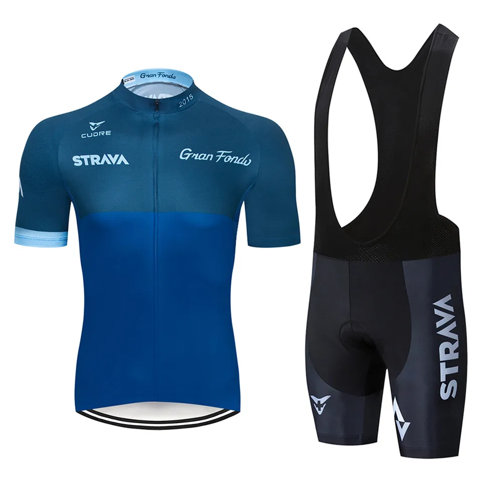 

2019 STRAVA Pro Team summer cycling Jersey set Bicycle Clothing Breathable Men Short Sleeve shirt Bike bib shorts 9D Gel pad