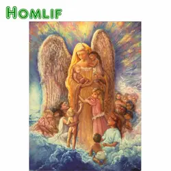 HOMLIF 5D Diy Вышивка с кристаллами мозаика Рождественская Алмазная вышивка украшения со стразами, Бог ангел ребенок, наклейки