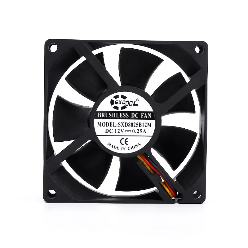 Вентилятор для компьютера 80 мм абсолютно новый SXDOOL SXD8025B12M dc бесщеточный