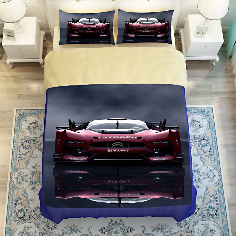 Free Shipping Racing Car Kids 2pcs Comforter Bedding Set Textiles