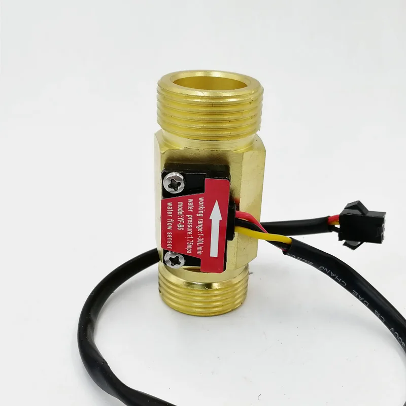 G3/4" water flow sensor Turbine meter Magnetic Hall effect sensor YF-B6 water flow sensor