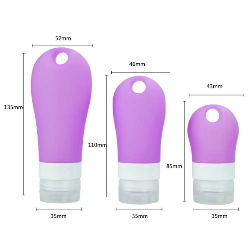 

38ml 60ml 90ml Portable Mini Silicone Bottle My Refillable Bottle Travel Lotion Points Shampoo Container Travel Accessories