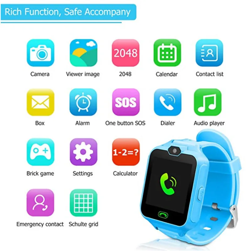 

Children Smart Watch with Camera Alarm Baby Watch SOS Call Location Device Tracker Kids Baby Smart Watch PK Q100 Q90 Q60 Q50