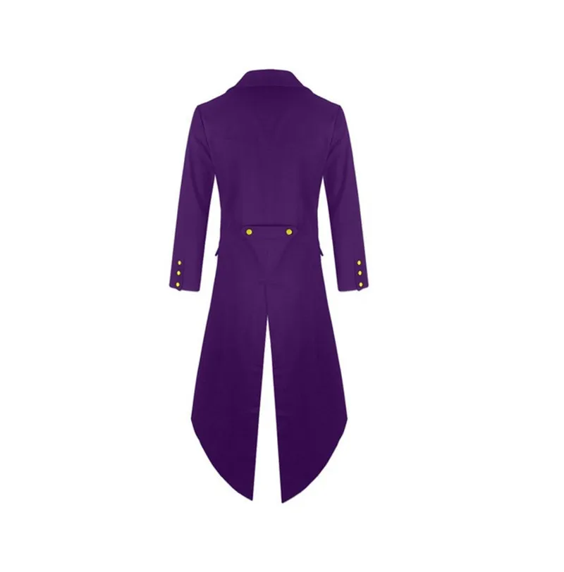 Для мужчин винтажный костюм куртка длинные смокинг Винтаж стимпанк Ретро фрак Однобортный готический, викторианской эпохи сюртук