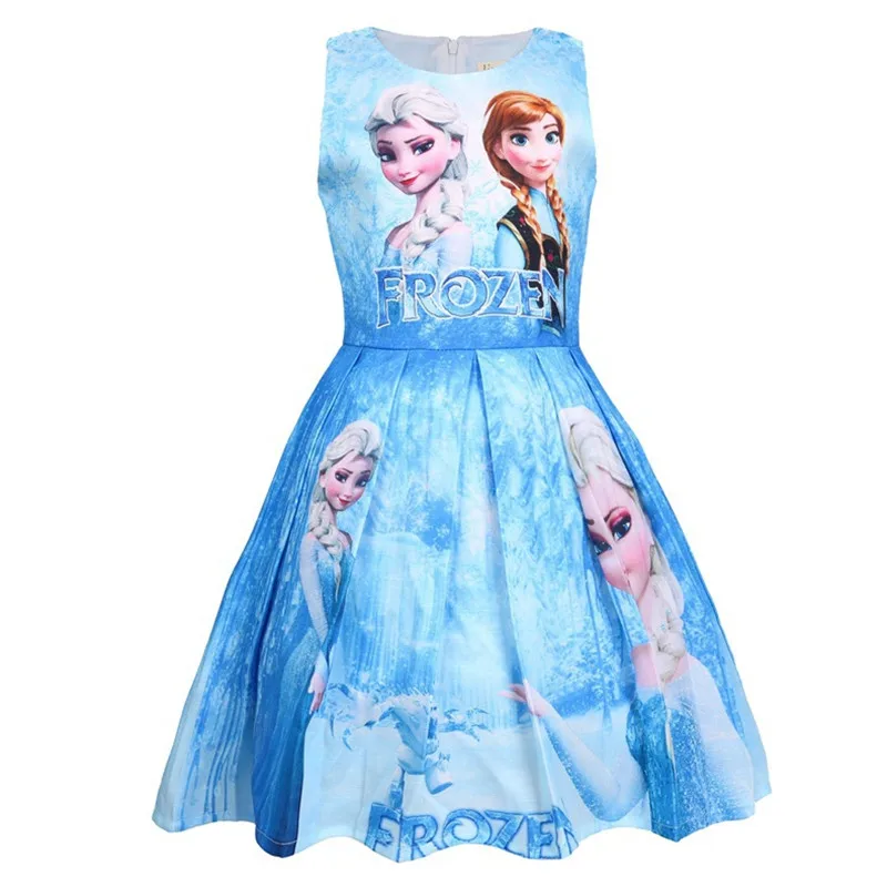 

Summer Girl Dress Children Clothes Kids Party Flower Snow Queen Princess Anna Elsa Dresses Baby Girls Dress Elza Costume 3-8Y