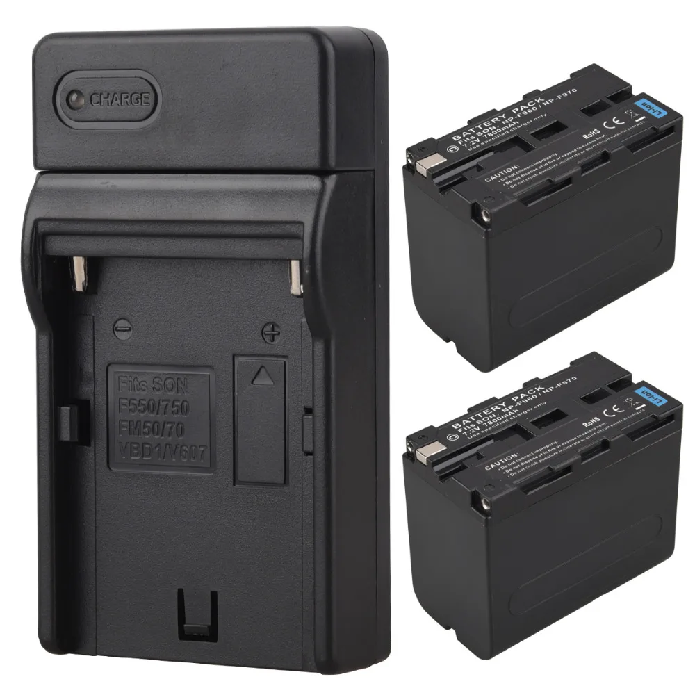 

2Pcs Real Capacity 7800mAh NP-F970 NP-F960 NP F970 NP F960 Digital Camera Battery + USB Charger for Sony NP-F960 NP-F970 Battery