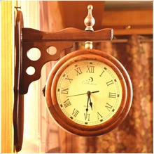 070229 European creative fashion a rural household adornment double side wall wall clock sitting room