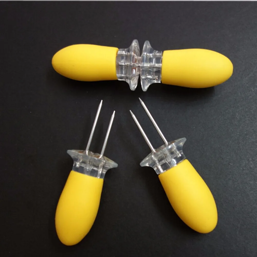 8 pcs, Interlocking Jumbo Corn Holder, Yellow soplete barbecue B407in