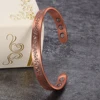 Vinterly Magnetic Bracelets Pure Copper Unisex Health Energy Bangles Vintage Flower Adjustable Open Cuff Jewelry Women Resizable 1