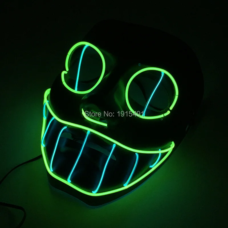 

Crazy EL Rope Tube Smiling Snake Face Fancy Dress Up Accessory Supplies Led Neon Party Cheer Mask for Mardi Gras Holiday Lights