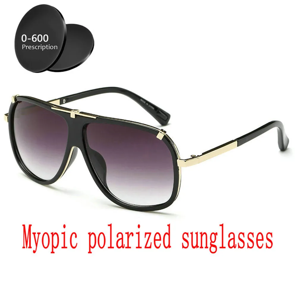 

2019 Diopter Finished Myopia Polarized Sunglasses Men Women Nearsighted Glasses Fashion square men's driving goggles UV400 FML