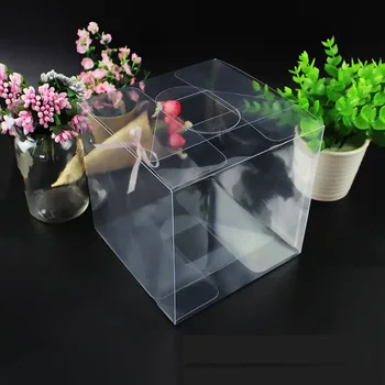 

30*30*30cm PVC Clear Plastic Box Large Size Crafts Display Gift Wedding Party Favors Transparent Packaging Box Toy Storage 4PCS