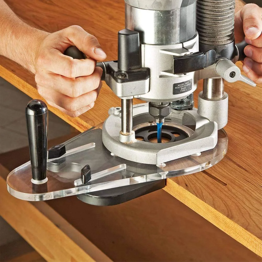 

Precise Easy Operate Stable Durable Thick Drill Punch Locator Woodworking Router Base Practical Professional DIY Universal