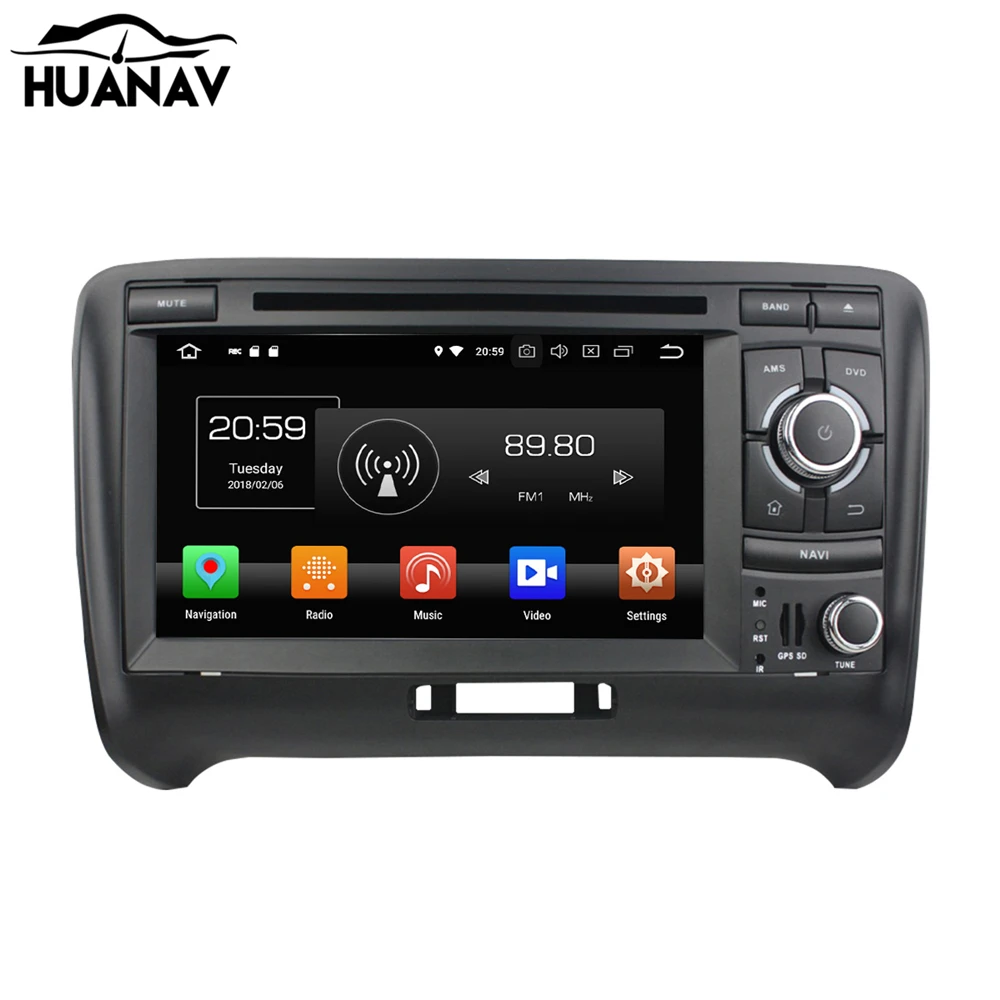 Perfect HUANVA Android 8 4+32G Car CD DVD Player GPS navigation For Audi TT 2006-2013 head unit multimedia player tape recorder 8-Core 1