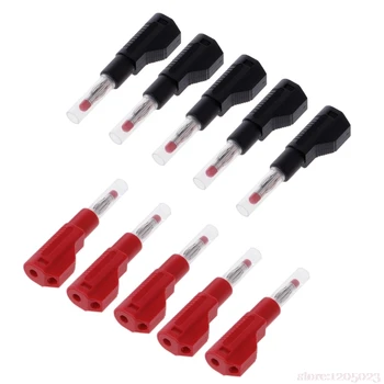 

10 Pcs 4mm Male Retractable Sheath Stackable Banana Plug Wire Solder Connector