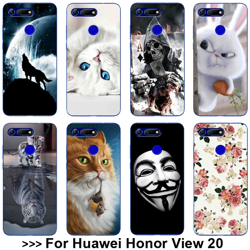 Различные узорчатый чехол для huawei Honor вид 20 6 4 &quotиз мягкого ТПУ V20 V на заднюю