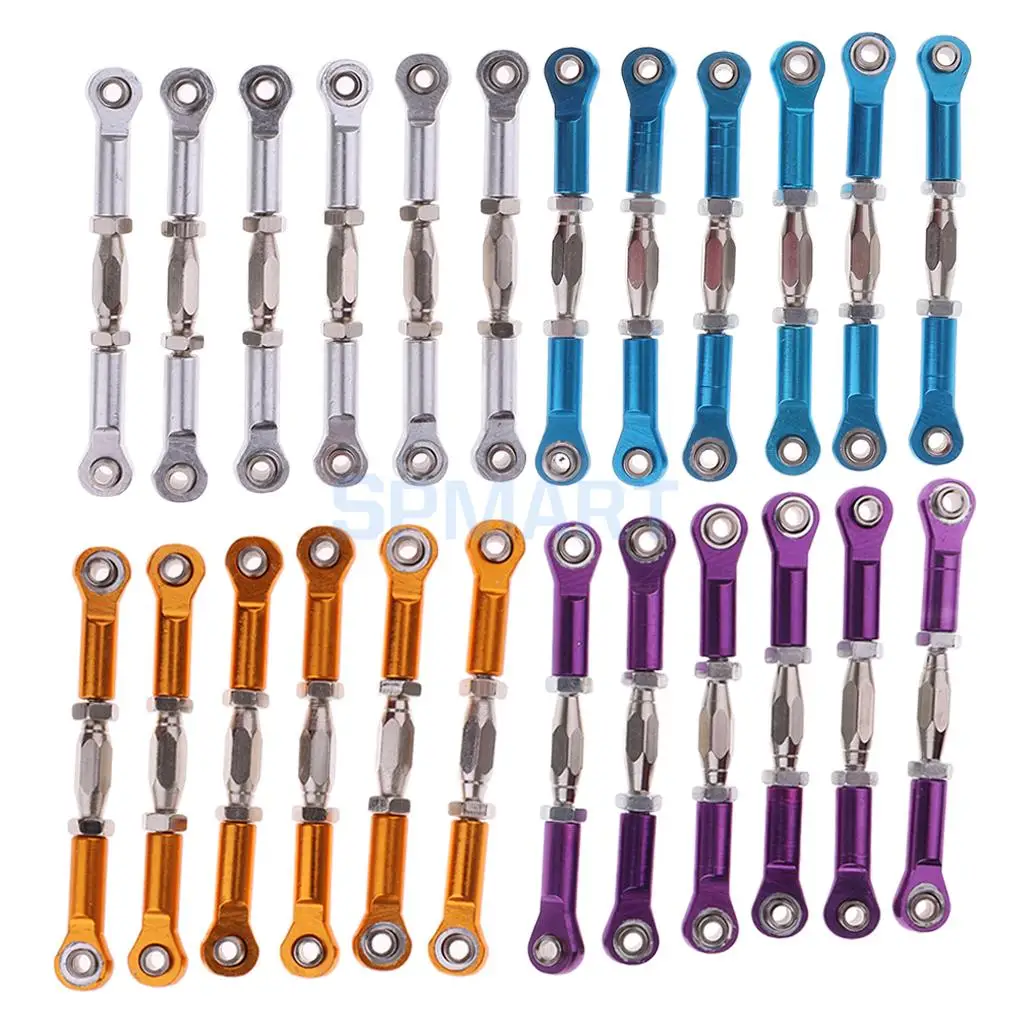 6Pcs 1/10 RC Car Steering Servo Linkage Turnbuckle Front Rear 166617 166017 106017 for Redcat HSP Truck