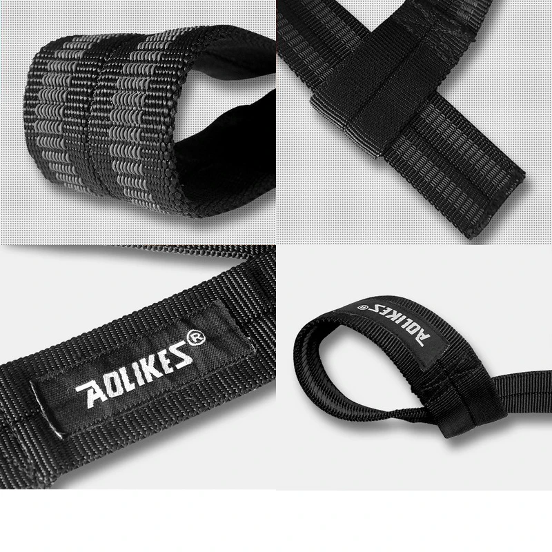 AOLIKES 1 Pair Wrist Bands Sports Accessories Fitness Dumbbells Training Wristband Wrist Strap Wrap For Men webbing gym