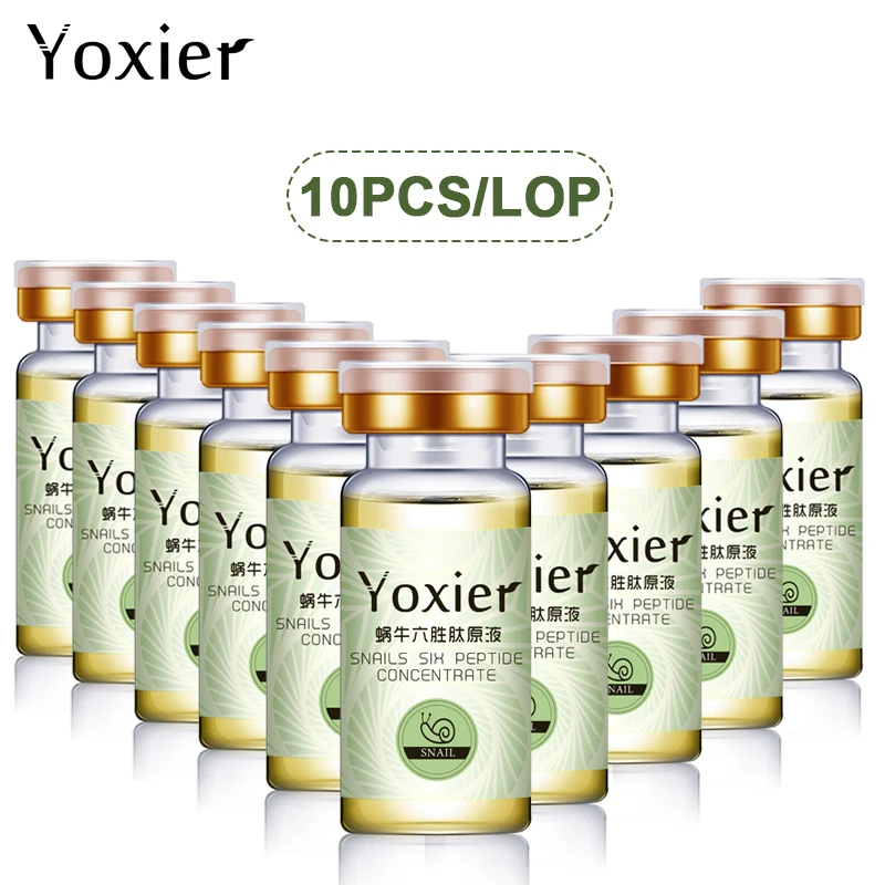 

10PCS/LOT Anti-Aging Snails Six Peptide Concentrate Face Care Hyaluronic Acid Moisturizing Skin Care Serum Snail Pure Extract