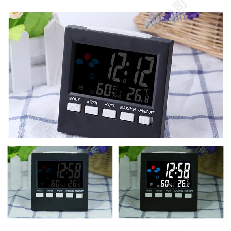 KALAIDUN Thermometer Hygrometer Electronic Digital LCD Temperature Humidity Meter Indoor Outdoor Weather Station Alarm Clock1